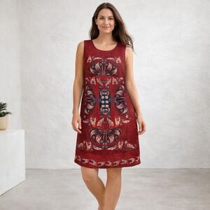 MSSP Max Studio Specialty Products Texturned Dress Womens Large Red